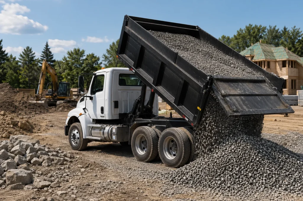 Dump truck hauling, Scarborough